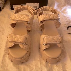 Chunky Beige Missguided Sandals